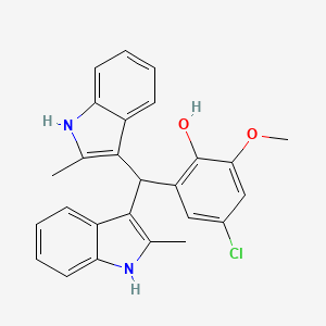 2-[bis(2-methyl-1H-indol-3-yl)methyl]-4-chloro-6-methoxyphenol