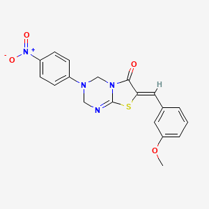 (7Z)-7-(3-methoxybenzylidene)-3-(4-nitrophenyl)-3,4-dihydro-2H-[1,3]thiazolo[3,2-a][1,3,5]triazin-6(7H)-one