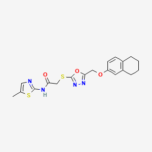 N-(5-methyl-1,3-thiazol-2-yl)-2-({5-[(5,6,7,8-tetrahydronaphthalen-2-yloxy)methyl]-1,3,4-oxadiazol-2-yl}sulfanyl)acetamide