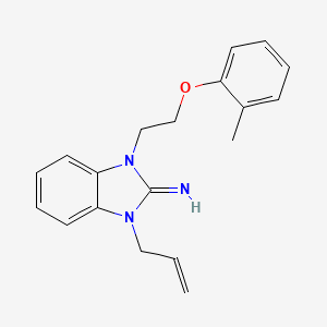 molecular formula C19H21N3O B11610204 1-[2-(2-methylphenoxy)ethyl]-3-(prop-2-en-1-yl)-1,3-dihydro-2H-benzimidazol-2-imine 