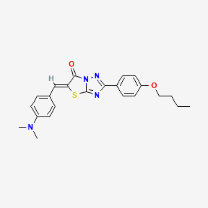 molecular formula C23H24N4O2S B11610258 (5Z)-2-(4-butoxyphenyl)-5-[4-(dimethylamino)benzylidene][1,3]thiazolo[3,2-b][1,2,4]triazol-6(5H)-one 