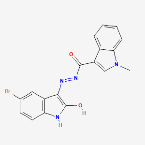 N'-[(3E)-5-bromo-2-oxo-1,2-dihydro-3H-indol-3-ylidene]-1-methyl-1H-indole-3-carbohydrazide