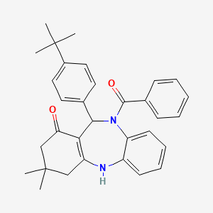 11-(4-tert-butylphenyl)-3,3-dimethyl-10-(phenylcarbonyl)-2,3,4,5,10,11-hexahydro-1H-dibenzo[b,e][1,4]diazepin-1-one