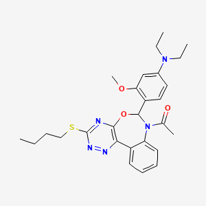 1-[3-(butylsulfanyl)-6-[4-(diethylamino)-2-methoxyphenyl][1,2,4]triazino[5,6-d][3,1]benzoxazepin-7(6H)-yl]ethanone