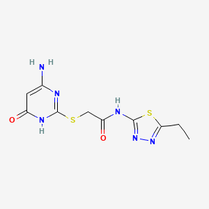 2-[(4-amino-6-oxo-1,6-dihydropyrimidin-2-yl)sulfanyl]-N-(5-ethyl-1,3,4-thiadiazol-2-yl)acetamide