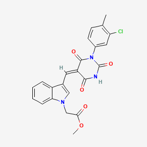 methyl (3-{(E)-[1-(3-chloro-4-methylphenyl)-2,4,6-trioxotetrahydropyrimidin-5(2H)-ylidene]methyl}-1H-indol-1-yl)acetate