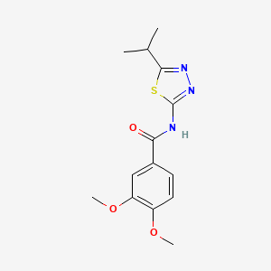 molecular formula C14H17N3O3S B11610326 3,4-dimethoxy-N-[5-(propan-2-yl)-1,3,4-thiadiazol-2-yl]benzamide 