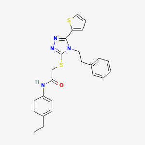 N-(4-ethylphenyl)-2-{[4-(2-phenylethyl)-5-(thiophen-2-yl)-4H-1,2,4-triazol-3-yl]sulfanyl}acetamide