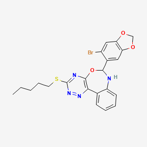 6-(6-Bromo-1,3-benzodioxol-5-yl)-3-(pentylsulfanyl)-6,7-dihydro[1,2,4]triazino[5,6-d][3,1]benzoxazepine