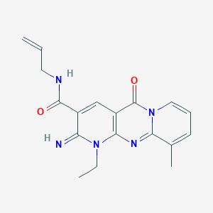 7-ethyl-6-imino-11-methyl-2-oxo-N-prop-2-enyl-1,7,9-triazatricyclo[8.4.0.03,8]tetradeca-3(8),4,9,11,13-pentaene-5-carboxamide