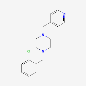 molecular formula C17H20ClN3 B11610409 1-[(2-Chlorophenyl)methyl]-4-(pyridin-4-ylmethyl)piperazine 