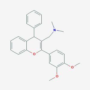 molecular formula C26H27NO3 B11610412 1-[2-(3,4-dimethoxyphenyl)-4-phenyl-4H-chromen-3-yl]-N,N-dimethylmethanamine 