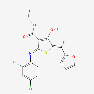 molecular formula C18H13Cl2NO4S B11610435 ethyl (5Z)-2-[(2,4-dichlorophenyl)amino]-5-(furan-2-ylmethylidene)-4-oxo-4,5-dihydrothiophene-3-carboxylate 