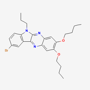 molecular formula C25H30BrN3O2 B11610451 9-bromo-2,3-dibutoxy-6-propyl-6H-indolo[2,3-b]quinoxaline 