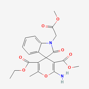 5'-Ethyl 3'-methyl 2'-amino-1-(2-methoxy-2-oxoethyl)-6'-methyl-2-oxo-1,2-dihydrospiro[indole-3,4'-pyran]-3',5'-dicarboxylate