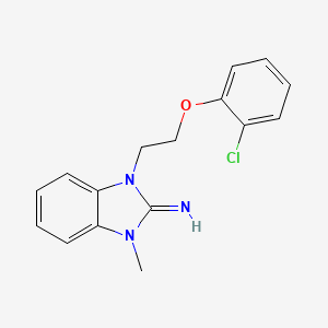 molecular formula C16H16ClN3O B11610483 1-[2-(2-chlorophenoxy)ethyl]-3-methyl-1,3-dihydro-2H-benzimidazol-2-imine 