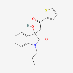 3-hydroxy-3-[2-oxo-2-(thiophen-2-yl)ethyl]-1-propyl-1,3-dihydro-2H-indol-2-one