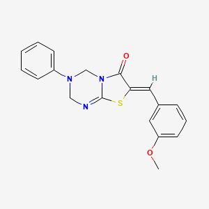 (7Z)-7-(3-methoxybenzylidene)-3-phenyl-3,4-dihydro-2H-[1,3]thiazolo[3,2-a][1,3,5]triazin-6(7H)-one