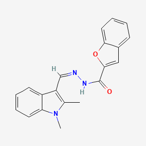 N'-[(Z)-(1,2-dimethyl-1H-indol-3-yl)methylidene]-1-benzofuran-2-carbohydrazide