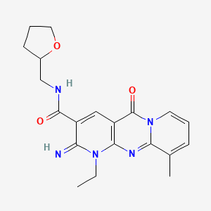 7-ethyl-6-imino-11-methyl-2-oxo-N-(oxolan-2-ylmethyl)-1,7,9-triazatricyclo[8.4.0.03,8]tetradeca-3(8),4,9,11,13-pentaene-5-carboxamide