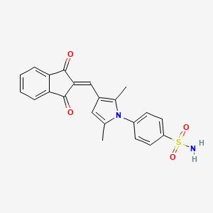 molecular formula C22H18N2O4S B11610578 4-{3-[(1,3-Dioxoinden-2-ylidene)methyl]-2,5-dimethylpyrrol-1-YL}benzenesulfonamide 