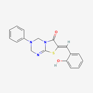 (7Z)-7-(2-hydroxybenzylidene)-3-phenyl-3,4-dihydro-2H-[1,3]thiazolo[3,2-a][1,3,5]triazin-6(7H)-one