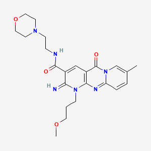 6-imino-7-(3-methoxypropyl)-13-methyl-N-(2-morpholin-4-ylethyl)-2-oxo-1,7,9-triazatricyclo[8.4.0.03,8]tetradeca-3(8),4,9,11,13-pentaene-5-carboxamide