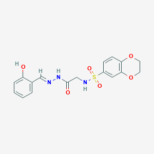 N-({N'-[(E)-(2-Hydroxyphenyl)methylidene]hydrazinecarbonyl}methyl)-2,3-dihydro-1,4-benzodioxine-6-sulfonamide