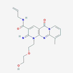 7-[2-(2-hydroxyethoxy)ethyl]-6-imino-11-methyl-2-oxo-N-prop-2-enyl-1,7,9-triazatricyclo[8.4.0.03,8]tetradeca-3(8),4,9,11,13-pentaene-5-carboxamide