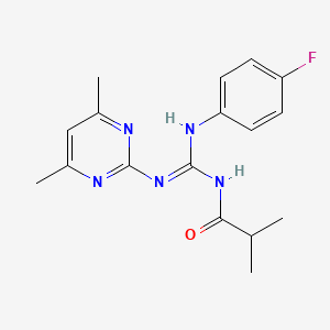 N-[N-(4,6-dimethylpyrimidin-2-yl)-N'-(4-fluorophenyl)carbamimidoyl]-2-methylpropanamide