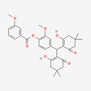 4-[Bis(2-hydroxy-4,4-dimethyl-6-oxocyclohex-1-en-1-yl)methyl]-2-methoxyphenyl 3-methoxybenzoate