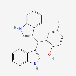 molecular formula C23H17ClN2O B11610669 2-[bis(1H-indol-3-yl)methyl]-4-chlorophenol 