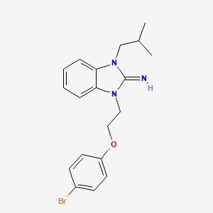 molecular formula C19H22BrN3O B11610705 1-[2-(4-bromophenoxy)ethyl]-3-(2-methylpropyl)-1,3-dihydro-2H-benzimidazol-2-imine 