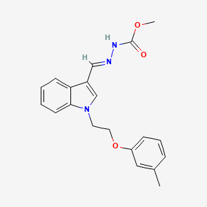 molecular formula C20H21N3O3 B11610717 methyl (2E)-2-({1-[2-(3-methylphenoxy)ethyl]-1H-indol-3-yl}methylidene)hydrazinecarboxylate 