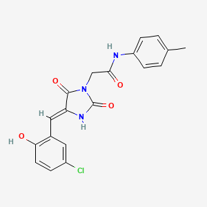 molecular formula C19H16ClN3O4 B11610767 2-[(4Z)-4-[(5-chloro-2-hydroxyphenyl)methylidene]-2,5-dioxoimidazolidin-1-yl]-N-(4-methylphenyl)acetamide 