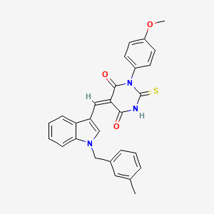 (5E)-1-(4-methoxyphenyl)-5-{[1-(3-methylbenzyl)-1H-indol-3-yl]methylidene}-2-thioxodihydropyrimidine-4,6(1H,5H)-dione