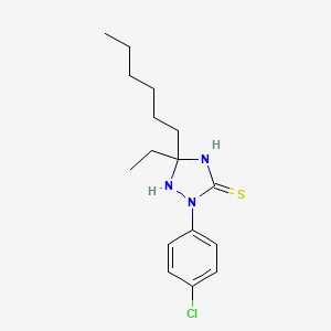 2-(4-Chlorophenyl)-5-ethyl-5-hexyl-1,2,4-triazolidine-3-thione