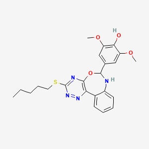 2,6-Dimethoxy-4-[3-(pentylsulfanyl)-6,7-dihydro[1,2,4]triazino[5,6-d][3,1]benzoxazepin-6-yl]phenol