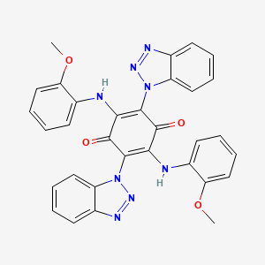 molecular formula C32H24N8O4 B11610851 2,5-bis(1H-benzotriazol-1-yl)-3,6-bis[(2-methoxyphenyl)amino]cyclohexa-2,5-diene-1,4-dione 