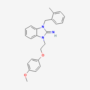 molecular formula C24H25N3O2 B11610865 1-[2-(4-methoxyphenoxy)ethyl]-3-(2-methylbenzyl)-1,3-dihydro-2H-benzimidazol-2-imine 