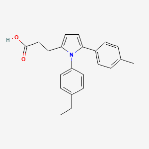 molecular formula C22H23NO2 B11610883 3-[1-(4-ethylphenyl)-5-(4-methylphenyl)-1H-pyrrol-2-yl]propanoic acid 