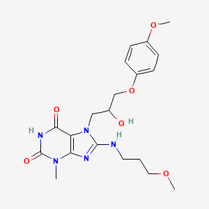 7-[2-hydroxy-3-(4-methoxyphenoxy)propyl]-8-[(3-methoxypropyl)amino]-3-methyl-3,7-dihydro-1H-purine-2,6-dione