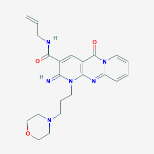 6-imino-7-[3-(morpholin-4-yl)propyl]-2-oxo-N-(prop-2-en-1-yl)-1,7,9-triazatricyclo[8.4.0.0^{3,8}]tetradeca-3(8),4,9,11,13-pentaene-5-carboxamide