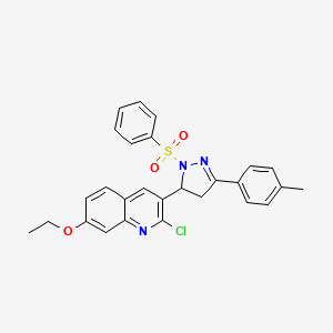 2-chloro-7-ethoxy-3-[3-(4-methylphenyl)-1-(phenylsulfonyl)-4,5-dihydro-1H-pyrazol-5-yl]quinoline