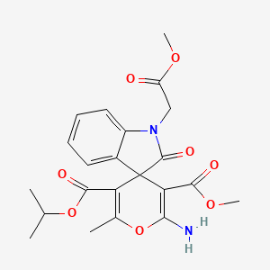 3'-Methyl 5'-propan-2-yl 2'-amino-1-(2-methoxy-2-oxoethyl)-6'-methyl-2-oxo-1,2-dihydrospiro[indole-3,4'-pyran]-3',5'-dicarboxylate