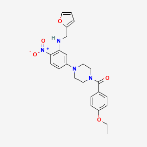 molecular formula C24H26N4O5 B11610958 (4-Ethoxyphenyl)(4-{3-[(furan-2-ylmethyl)amino]-4-nitrophenyl}piperazin-1-yl)methanone 