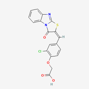 molecular formula C18H11ClN2O4S B11610991 {2-chloro-4-[(E)-(3-oxo[1,3]thiazolo[3,2-a]benzimidazol-2(3H)-ylidene)methyl]phenoxy}acetic acid 