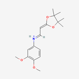 2-{(E)-2-[(3,4-dimethoxyphenyl)amino]ethenyl}-4,4,5,5-tetramethyl-4,5-dihydro-1,3-dioxol-1-ium