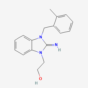 molecular formula C17H19N3O B11611004 2-[2-imino-3-(2-methylbenzyl)-2,3-dihydro-1H-benzimidazol-1-yl]ethanol 