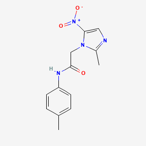 molecular formula C13H14N4O3 B11611017 2-(2-methyl-5-nitro-1H-imidazol-1-yl)-N-(4-methylphenyl)acetamide 